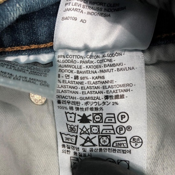 Levis 505 Jeans Mens 34x32 Blue Denim Straight Leg Stretch Medium Wash Classic - Picture 5 of 16